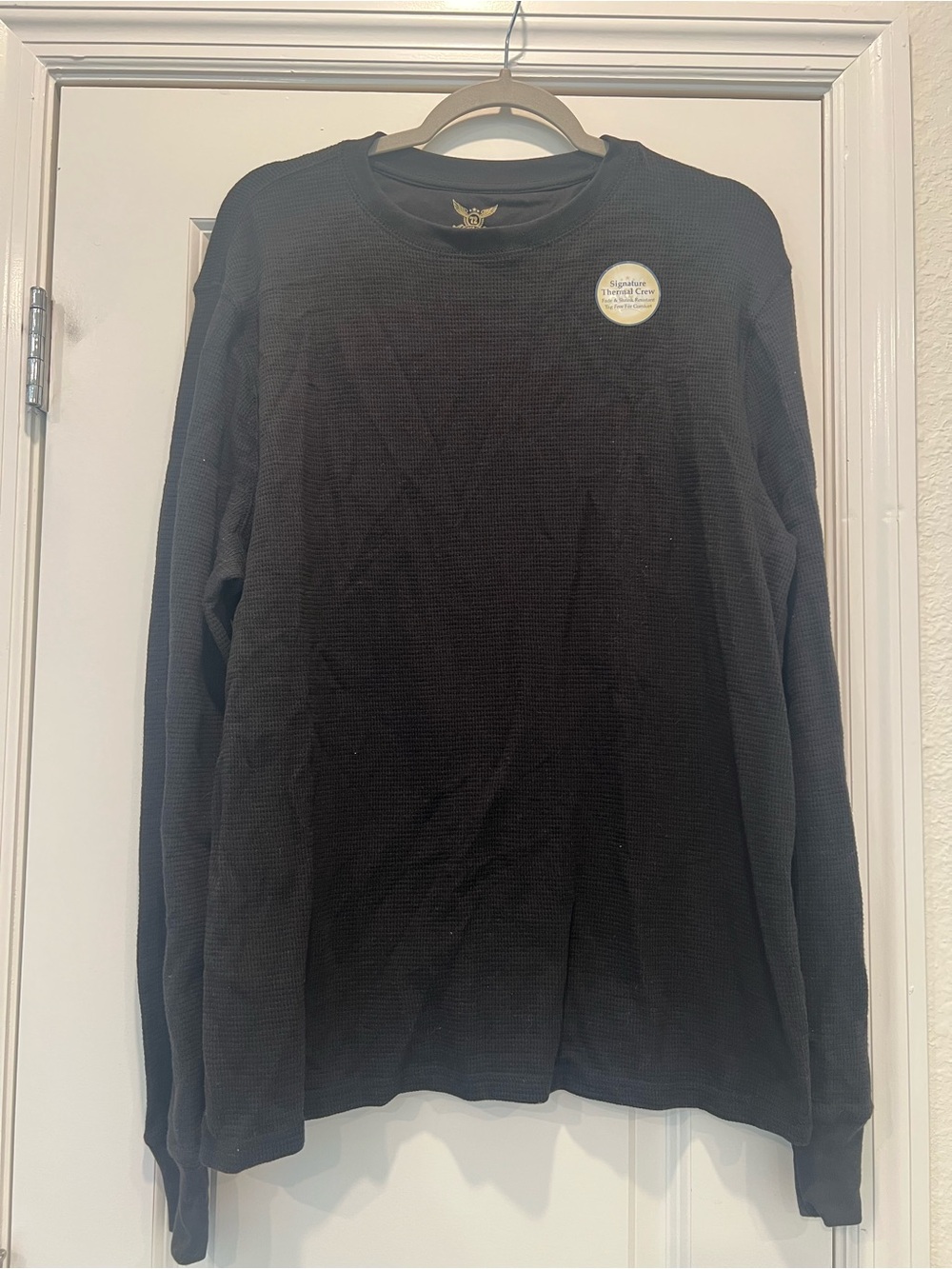 Men's Faded Glory Black Thermal Long-Sleeve Shirt - Large